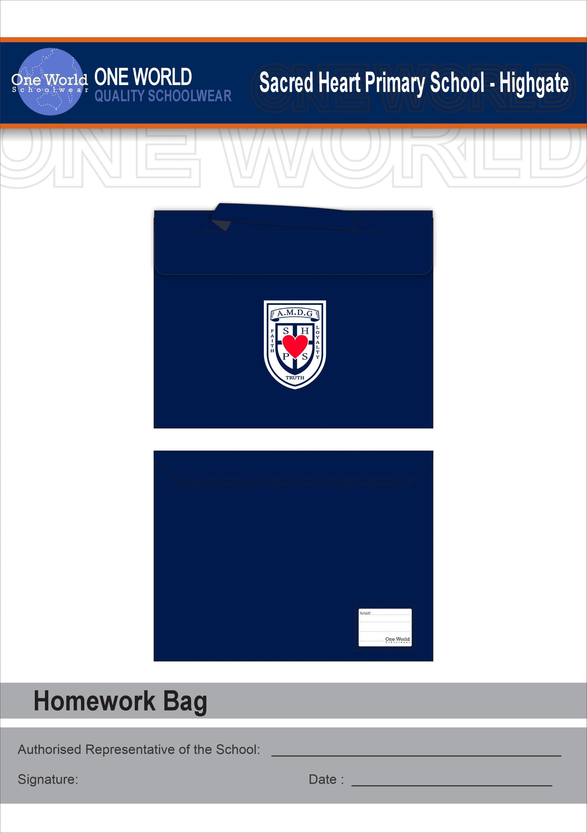 Homework Folder - Screen Printed Logo (Compulsory) – Sacred Heart ...