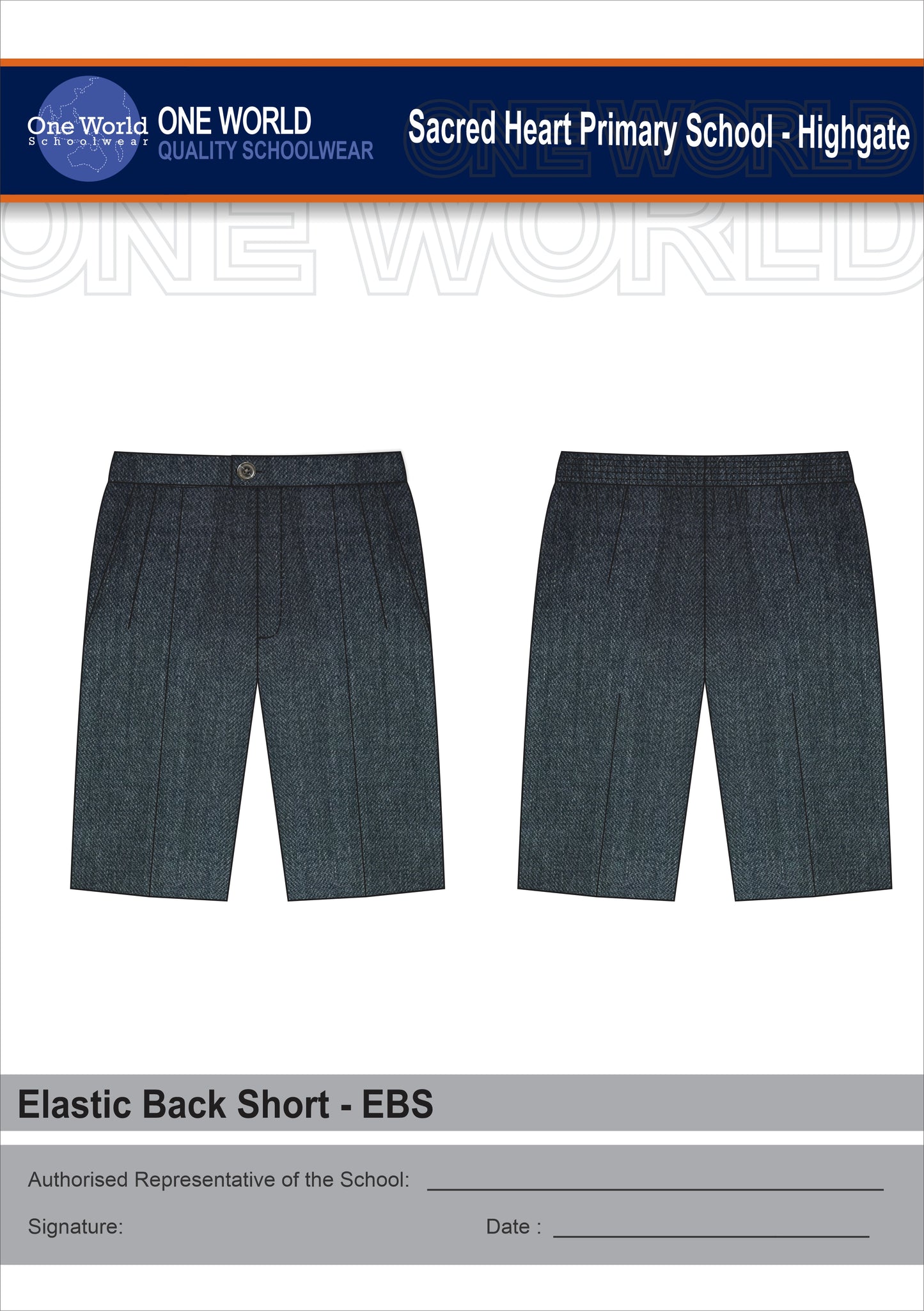 Boys Elastic Back College Short