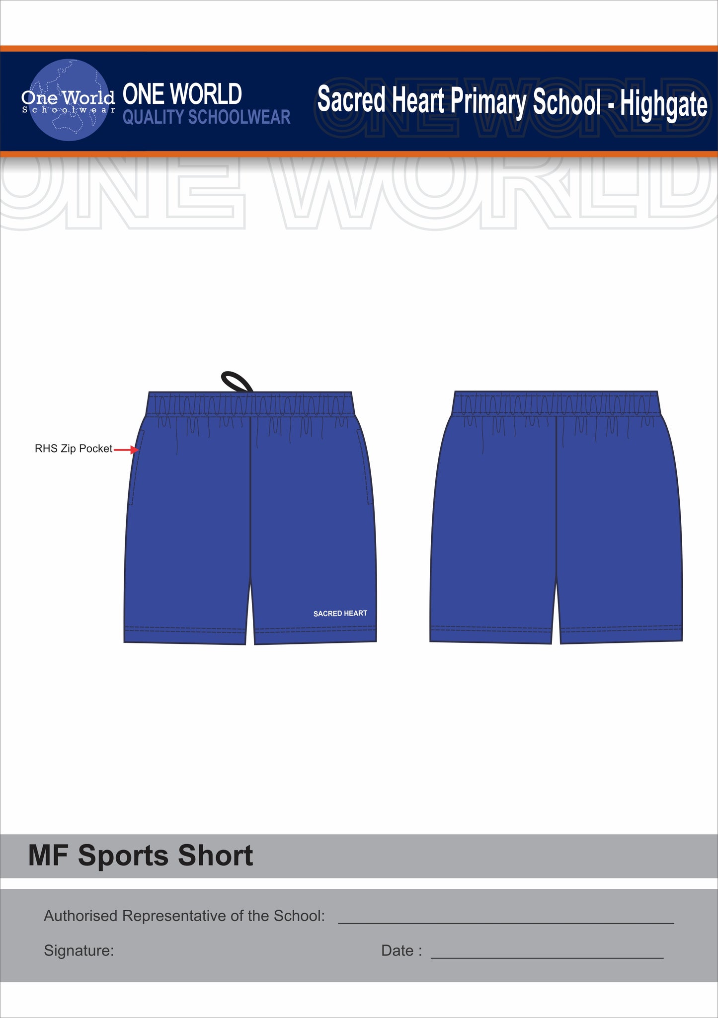 Royal Sports Short - Embroidered Logo